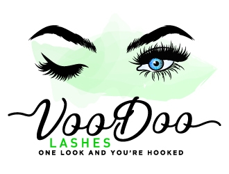 VooDoo Lashes logo design by MonkDesign