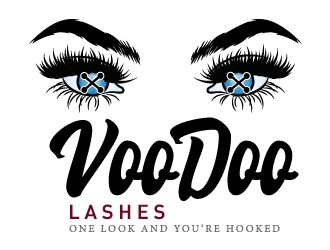 VooDoo Lashes logo design by MonkDesign