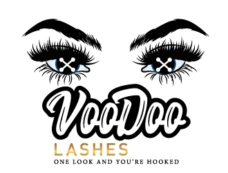 VooDoo Lashes logo design by MonkDesign