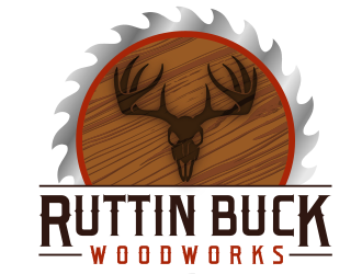 RUTTIN BUCK WOODWORKS logo design by Dakon