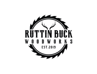 RUTTIN BUCK WOODWORKS logo design by mbamboex
