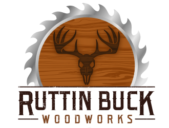 RUTTIN BUCK WOODWORKS logo design by Dakon