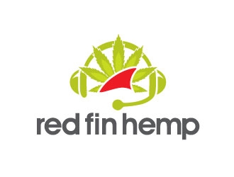 Red fin hemp logo design by maze