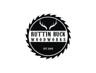 RUTTIN BUCK WOODWORKS logo design by mbamboex