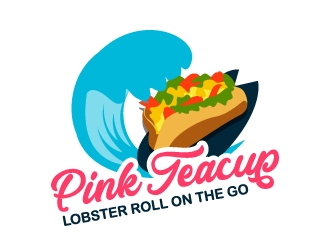 Pink Teacup Lobster Roll on the Go logo design by LogOExperT