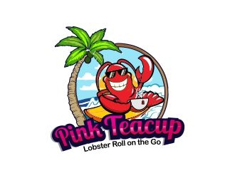 Pink Teacup Lobster Roll on the Go logo design by mrdesign