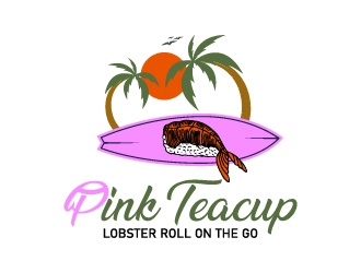 Pink Teacup Lobster Roll on the Go logo design by Shailesh