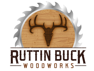 RUTTIN BUCK WOODWORKS logo design by Dakon