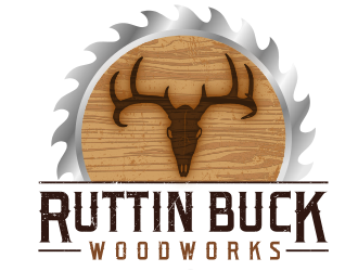 RUTTIN BUCK WOODWORKS logo design by Dakon