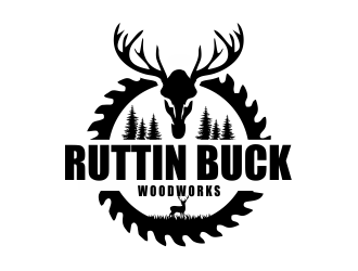 RUTTIN BUCK WOODWORKS logo design by Girly