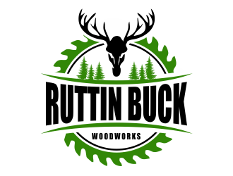 RUTTIN BUCK WOODWORKS logo design by Girly