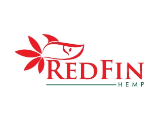 Red fin hemp logo design by Marianne