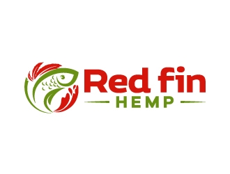 Red fin hemp logo design by LogOExperT