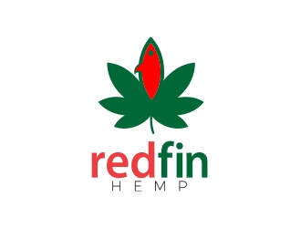 Red fin hemp logo design by MarkindDesign