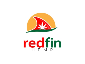 Red fin hemp logo design by MarkindDesign