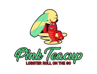Pink Teacup Lobster Roll on the Go logo design by Shailesh