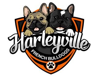 Harleyville French Bulldogs logo design by veron