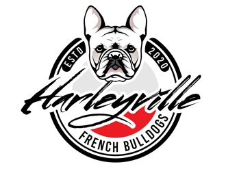 Harleyville French Bulldogs logo design by DreamLogoDesign