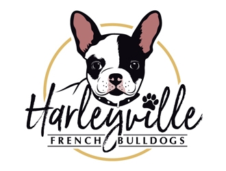 Harleyville French Bulldogs logo design by DreamLogoDesign