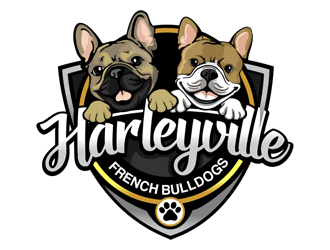 Harleyville French Bulldogs logo design by veron