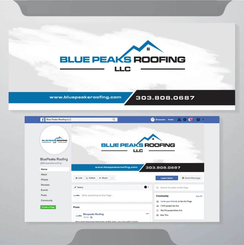 Blue Peaks Roofing LLC logo design by abss