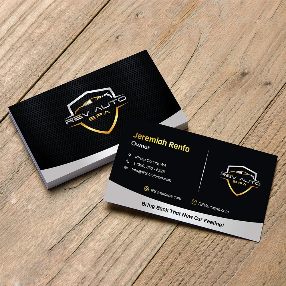 REV Auto Spa logo design by kakikukeju