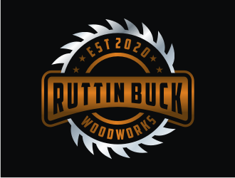 RUTTIN BUCK WOODWORKS logo design by bricton