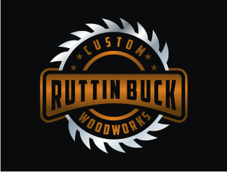 RUTTIN BUCK WOODWORKS logo design by bricton