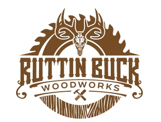 RUTTIN BUCK WOODWORKS logo design by jaize
