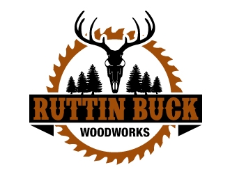 RUTTIN BUCK WOODWORKS logo design by PMG