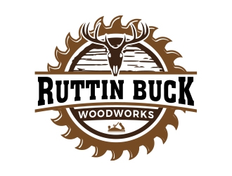 RUTTIN BUCK WOODWORKS logo design by MarkindDesign