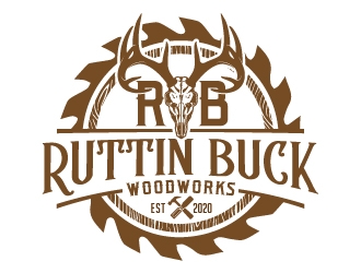 RUTTIN BUCK WOODWORKS logo design by jaize