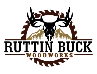 RUTTIN BUCK WOODWORKS logo design by THOR_