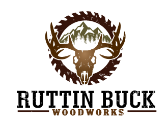 RUTTIN BUCK WOODWORKS logo design by THOR_