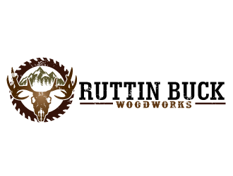 RUTTIN BUCK WOODWORKS logo design by THOR_