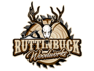 RUTTIN BUCK WOODWORKS logo design by aRBy