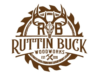 RUTTIN BUCK WOODWORKS logo design by jaize