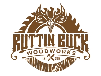 RUTTIN BUCK WOODWORKS logo design by jaize