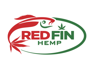 Red fin hemp logo design by YONK