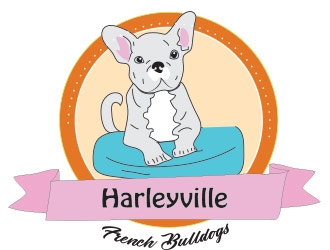 Harleyville French Bulldogs logo design by not2shabby