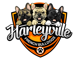 Harleyville French Bulldogs logo design by veron