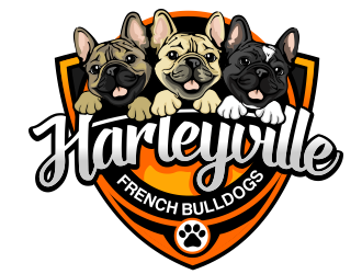 Harleyville French Bulldogs logo design by veron