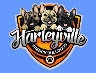 Harleyville French Bulldogs logo design by veron