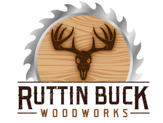 RUTTIN BUCK WOODWORKS logo design by Dakon