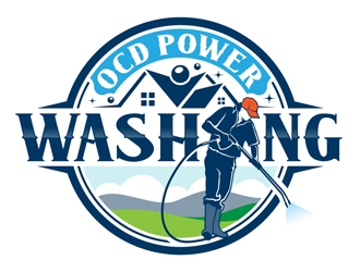OCD PowerWashing  logo design by DreamLogoDesign