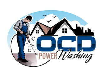 OCD PowerWashing  logo design by DreamLogoDesign