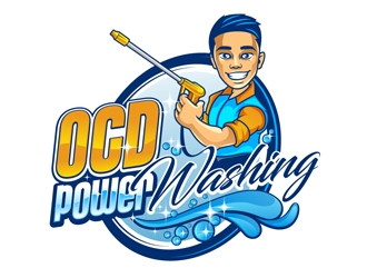 OCD PowerWashing  logo design by DreamLogoDesign