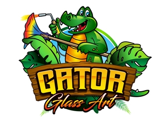 Gator Glass Art logo design by DreamLogoDesign