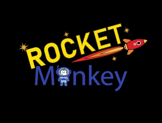 Rocket Monkey logo design by Mirza