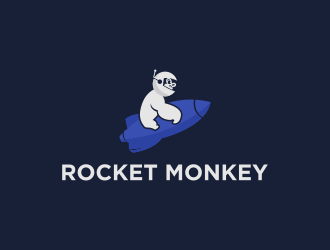 Rocket Monkey logo design by juliawan90